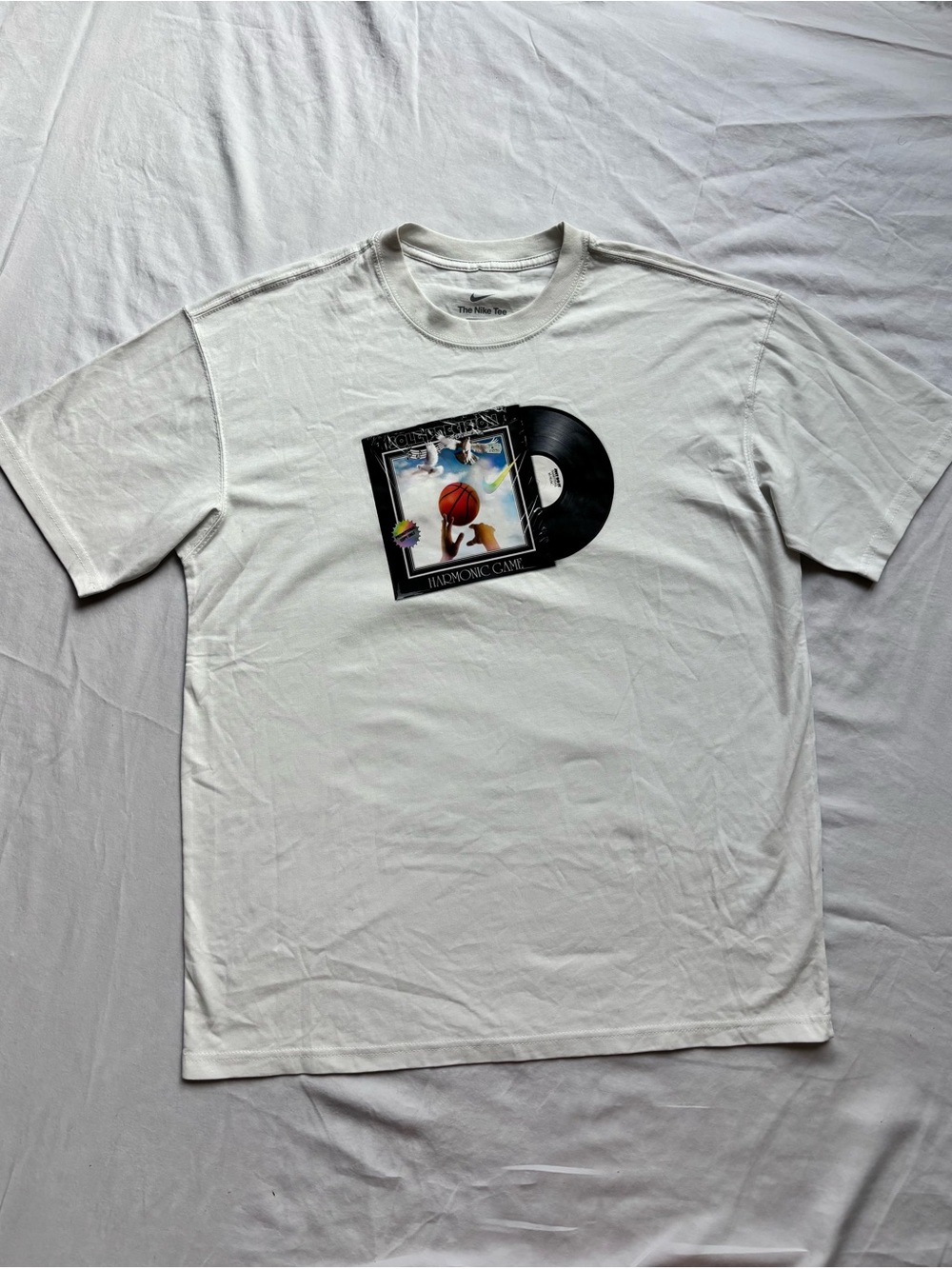 White Graphic Vinyl Record Tee - Men